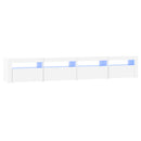 tv-skab med LED-lys 240x35x40 cm hvid