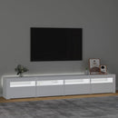 tv-skab med LED-lys 240x35x40 cm hvid
