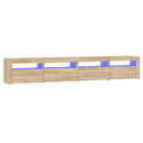 tv-skab med LED-lys 240x35x40 cm sonoma-eg