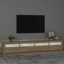 tv-skab med LED-lys 240x35x40 cm sonoma-eg