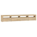 tv-skab med LED-lys 240x35x40 cm sonoma-eg