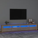 tv-skab med LED-lys 240x35x40 cm sonoma-eg
