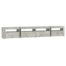 sengebord med LED-lys 240x35x40 cm betongrå