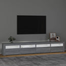tv-skab med LED-lys 240x35x40 cm grå sonoma-eg