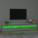 tv-skab med LED-lys 240x35x40 cm grå sonoma-eg