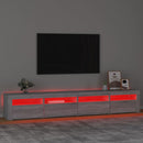 tv-skab med LED-lys 240x35x40 cm grå sonoma-eg