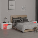sengeborde 2 stk. med LED-lys 70x36,5x40 cm hvid