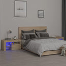 sengeborde 2 stk. med LED-lys 70x36,5x40 cm sonoma-eg