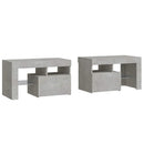 sengeborde 2 stk. med LED-lys 70x36,5x40 cm betongrå