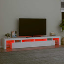 tv-skab med LED-lys 260x36,5x40 cm hvid