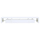 tv-skab med LED-lys 260x36,5x40 cm hvid