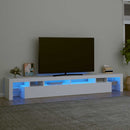 tv-skab med LED-lys 260x36,5x40 cm hvid