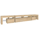 tv-skab med LED-lys 260x36,5x40 cm sonoma-eg