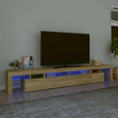 tv-skab med LED-lys 260x36,5x40 cm sonoma-eg