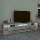 tv-bord med LED-lys 260x36,5x40 cm betongrå