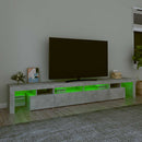 tv-bord med LED-lys 260x36,5x40 cm betongrå