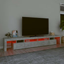 tv-bord med LED-lys 260x36,5x40 cm betongrå