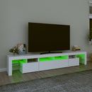 tv-skab med LED-lys 230x36,5x40 cm hvid