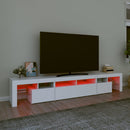 tv-skab med LED-lys 230x36,5x40 cm hvid