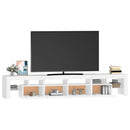tv-skab med LED-lys 230x36,5x40 cm hvid