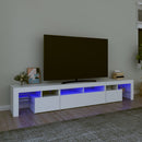 tv-skab med LED-lys 230x36,5x40 cm hvid