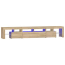 tv-skab med LED-lys 230x36,5x40 cm sonoma-eg