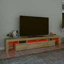tv-skab med LED-lys 230x36,5x40 cm sonoma-eg