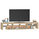 tv-skab med LED-lys 230x36,5x40 cm sonoma-eg