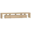 tv-skab med LED-lys 230x36,5x40 cm sonoma-eg