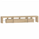 tv-skab med LED-lys 230x36,5x40 cm sonoma-eg