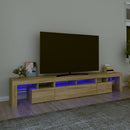 tv-skab med LED-lys 230x36,5x40 cm sonoma-eg
