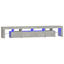 sengebord med LED-lys 230x36,5x40 cm betongrå