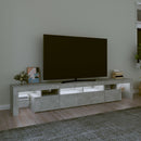 sengebord med LED-lys 230x36,5x40 cm betongrå