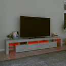 sengebord med LED-lys 230x36,5x40 cm betongrå