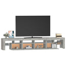 sengebord med LED-lys 230x36,5x40 cm betongrå