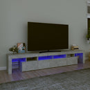 sengebord med LED-lys 230x36,5x40 cm betongrå