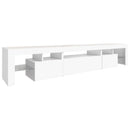 tv-skab med LED-lys 215x36,5x40 cm hvid
