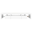 tv-skab med LED-lys 215x36,5x40 cm hvid