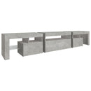 sengebord med LED-lys 215x36,5x40 cm betongrå