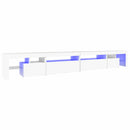tv-skab med LED-lys 290x36,5x40 cm hvid