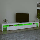 tv-skab med LED-lys 290x36,5x40 cm hvid