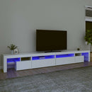 tv-skab med LED-lys 290x36,5x40 cm hvid