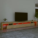 tv-bord med LED-lys 290x36,5x40 cm sonoma-eg