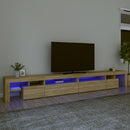 tv-bord med LED-lys 290x36,5x40 cm sonoma-eg