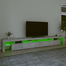 tv-bord med LED-lys 290x36,5x40 cm betongrå
