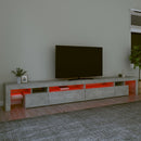 tv-bord med LED-lys 290x36,5x40 cm betongrå