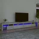 tv-bord med LED-lys 290x36,5x40 cm betongrå
