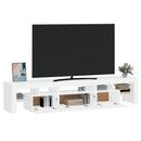 tv-skab med LED-lys 200x36,5x40 cm hvid