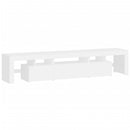 tv-skab med LED-lys 200x36,5x40 cm hvid