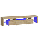 tv-bord med LED-lys sonoma-eg 200x36,5x40 cm